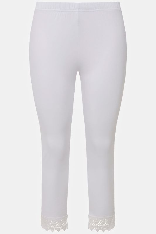 Legging 7/8. Bas de jambe en dentelle. Coton bio