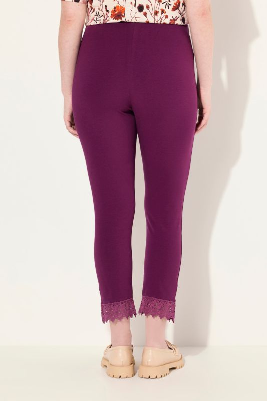 Legging 7/8. Bas de jambe en dentelle. Coton bio