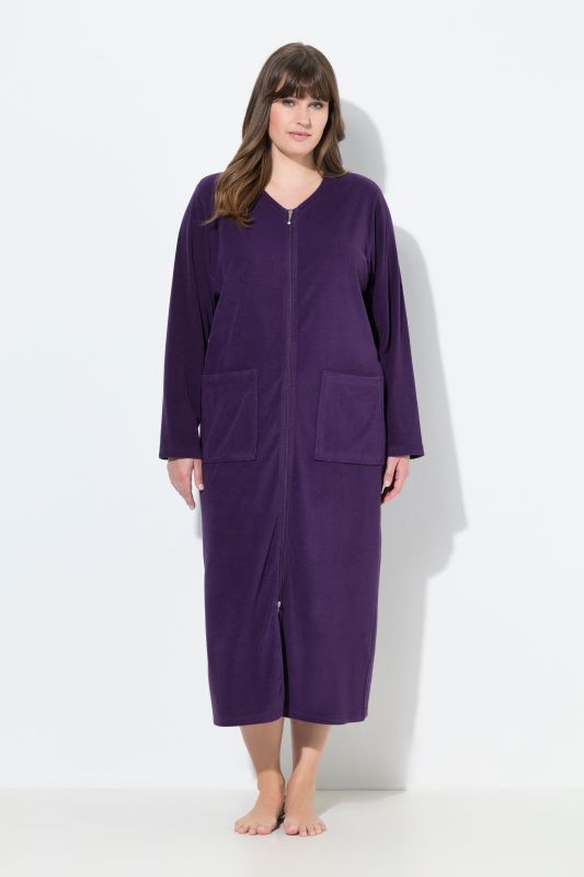 Peignoir en tissu éponge, doux et confortable - fermeture à glissière à double sens