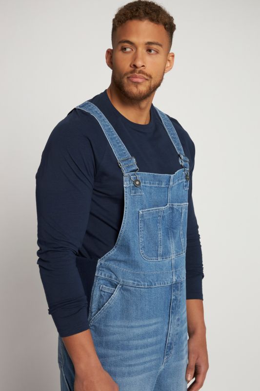 Salopette en jean, collection Workwear, nombreuses poches et empiècements élastiques - coupe Relaxed Fit