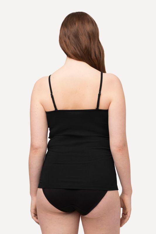 Débardeur en coton bio. Coupe slim à bretelles spaghetti