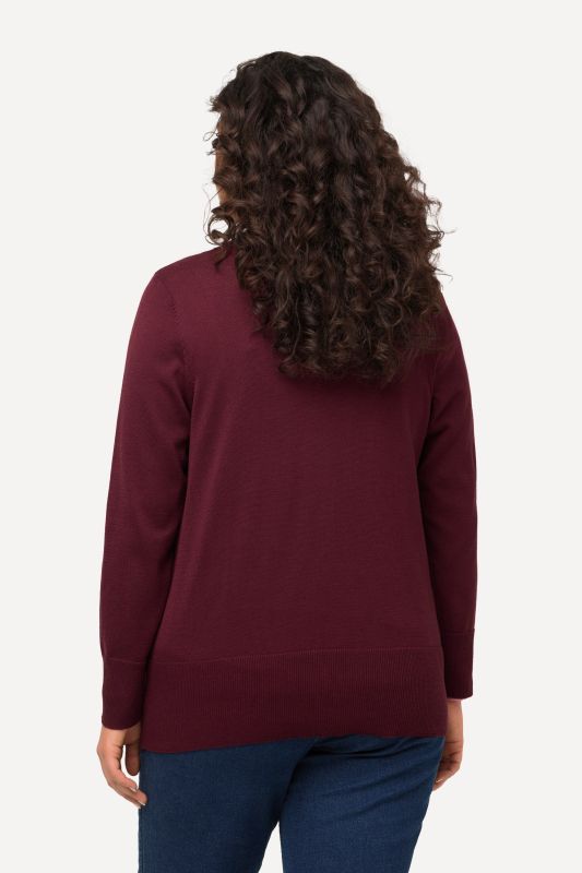 Cardigan en maille fine, encolure en V et patte de boutonnage