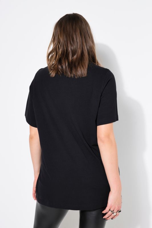T-shirt long à col rond et manches courtes