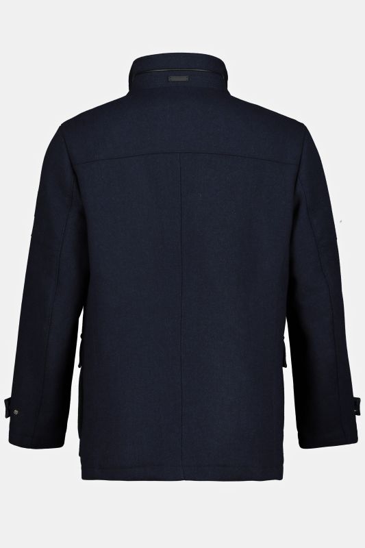 Veste en laine  mélangée déperlante avec empiècement à chevrons et col montant