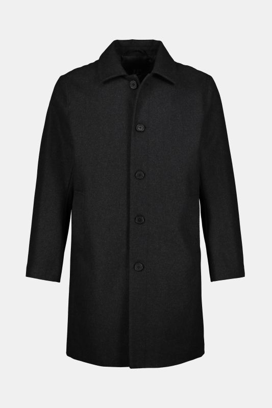Manteau en laine mélangée déperlante, col de chemise, jusqu'au 8 XL
