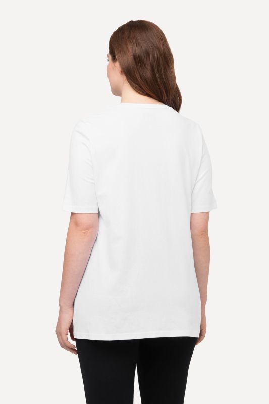 T-shirts en coton bio. Col en V et manches courtes. Lot de 2