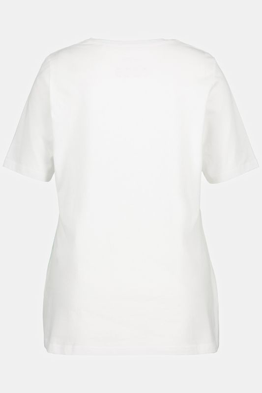 T-shirts en coton bio. Col en V et manches courtes. Lot de 2