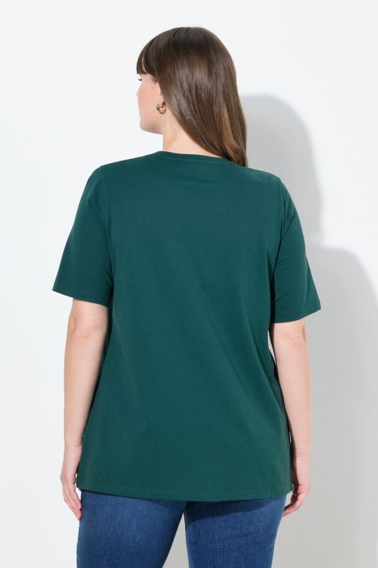 T-shirts en coton bio. Col en V et manches courtes. Lot de 2