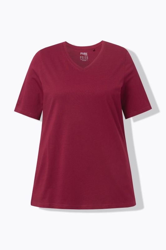 T-shirts en coton bio. Col en V et manches courtes. Lot de 2