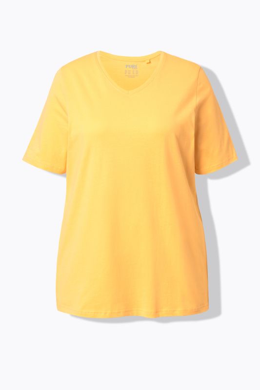 T-shirts en coton bio. Col en V et manches courtes. Lot de 2