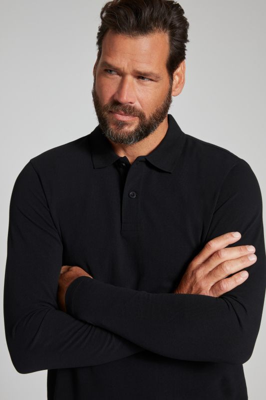 Polo JP 1880 en piqué, manches longues, collection Basic - jusqu'au 8 XL