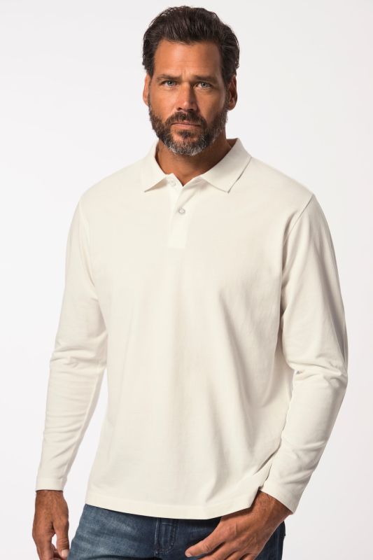 Polo JP 1880 en piqué, manches longues, collection Basic - jusqu'au 8 XL