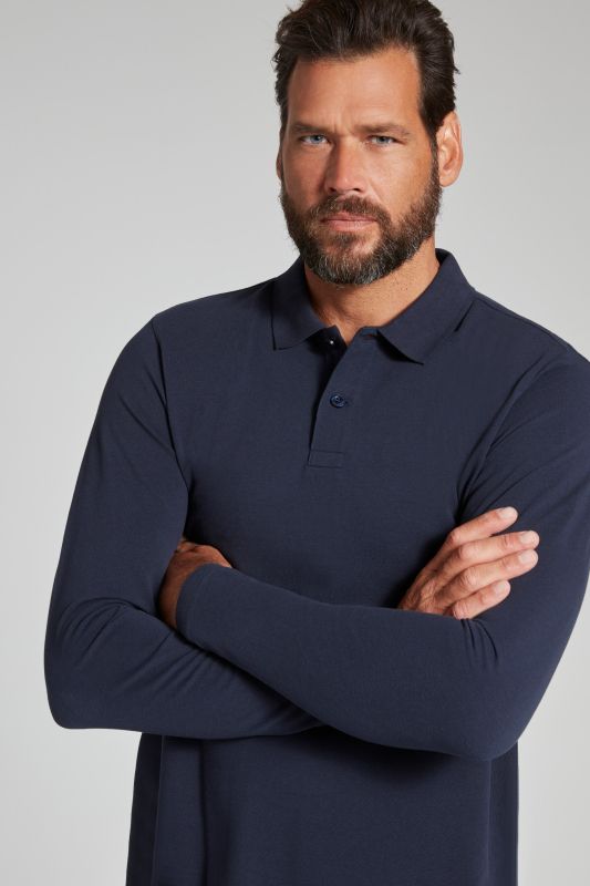 Polo JP 1880 en piqué, manches longues, collection Basic - jusqu'au 8 XL