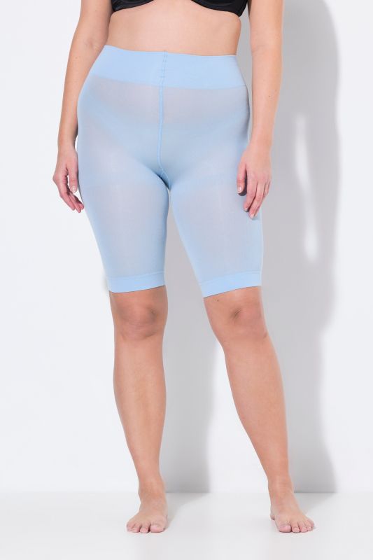 Cycliste, 80 deniers. Protège des cuisses contre les frottements, longueur aux genoux.