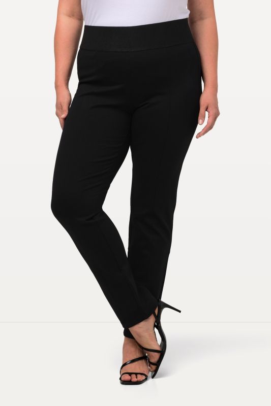 Pantalon point de Rome, modèle Sienna, jambe étroite et taille élastique