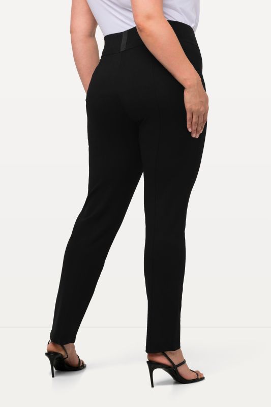 Pantalon point de Rome, modèle Sienna, jambe étroite et taille élastique