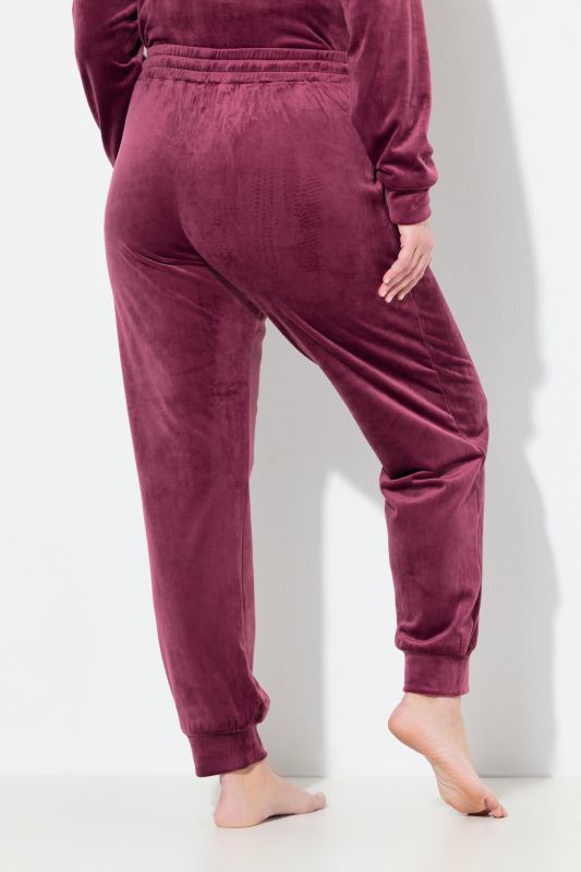 Pantalon homewear, velours ras, base élastique