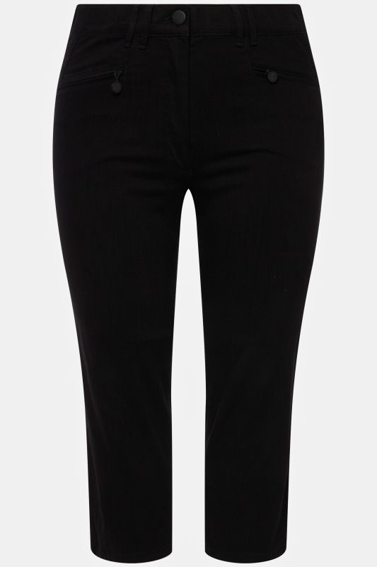 Pantalon Mony, longueur au mollet. Tissu stretch et poches zippées