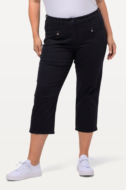 Pantalon Mony, longueur au mollet. Tissu stretch et poches zippées