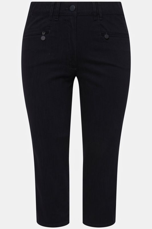 Pantalon Mony, longueur au mollet. Tissu stretch et poches zippées