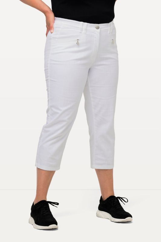 Pantalon Mony, longueur au mollet. Tissu stretch et poches zippées