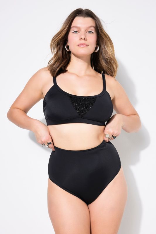 Bas de bikini, shorty (style bermuda gainant), taille haute