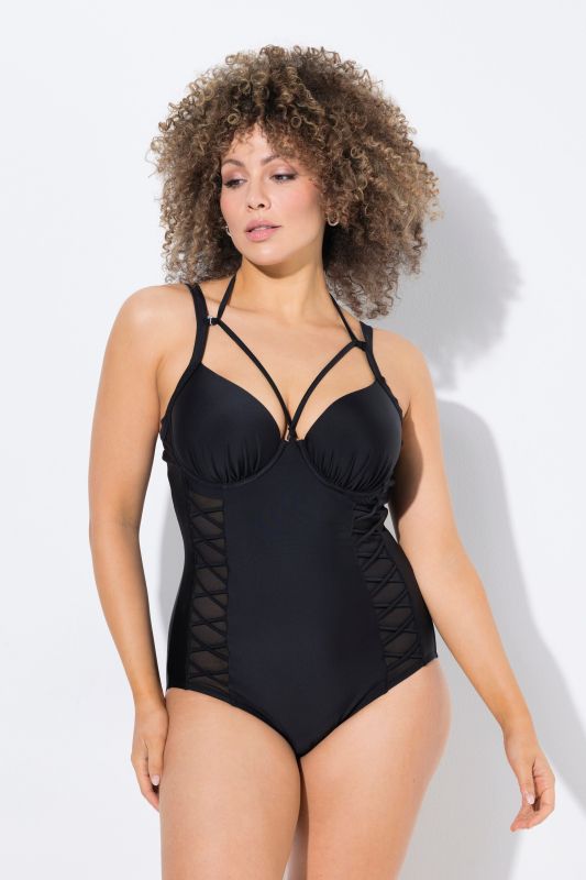 Maillot de bain à nouer sur la nuque, bonnets souples avec armatures