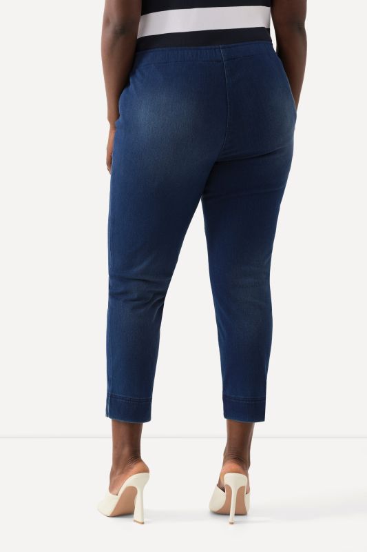 Corsaire Sienna en jersey. Jambe slim avec fente à l'ourlet