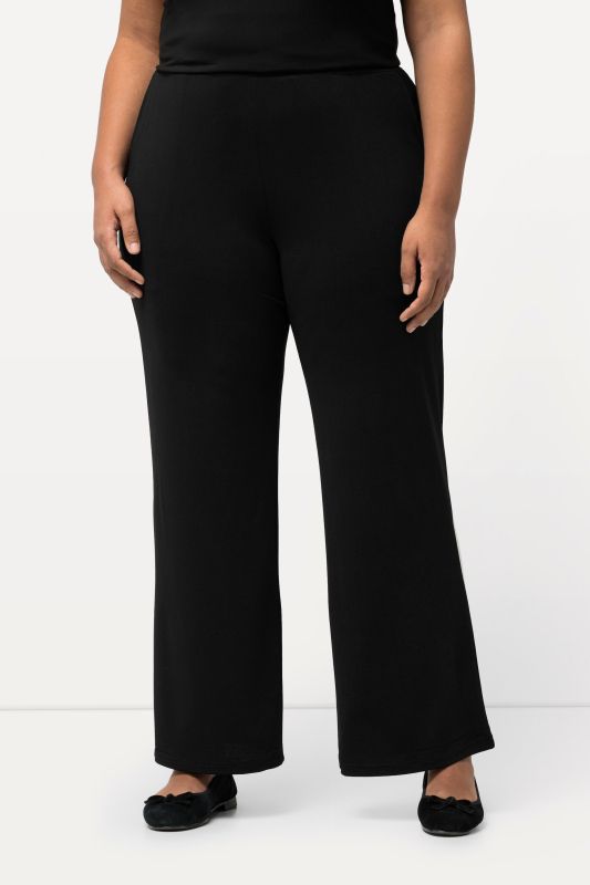Pantalon en jersey, jambe large et taille élastique