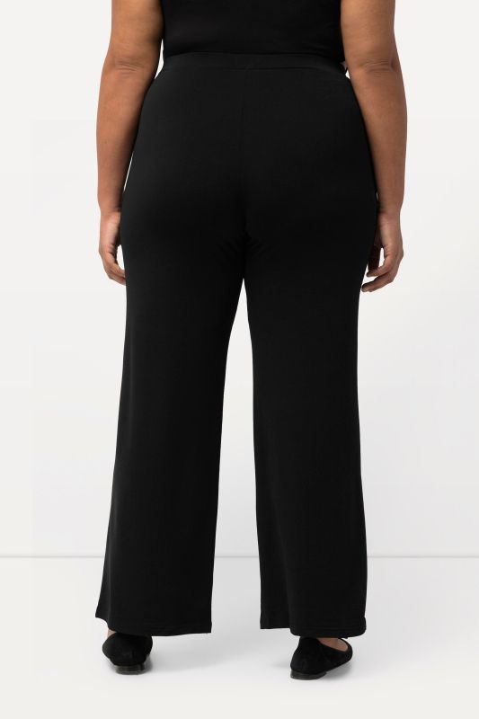 Pantalon en jersey, jambe large et taille élastique