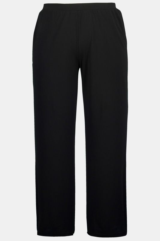 Pantalon en jersey, jambe large et taille élastique