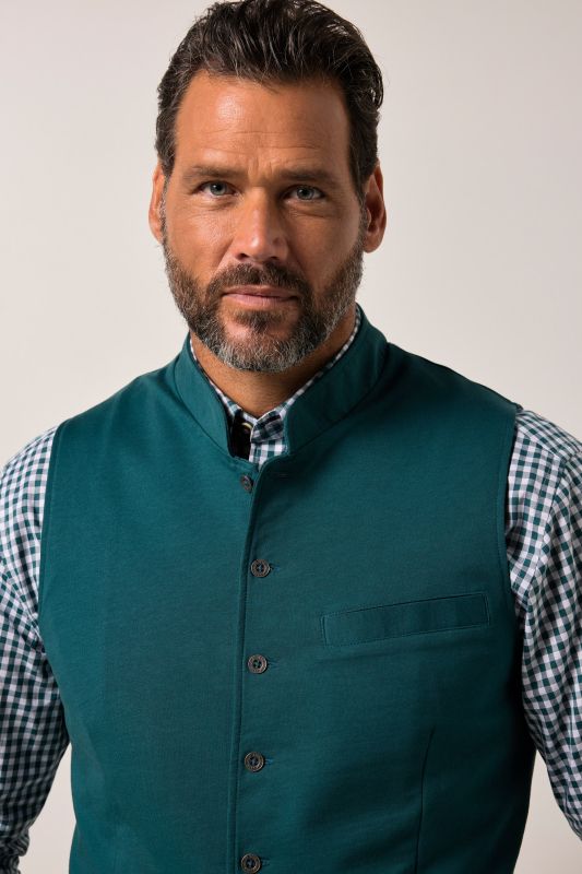 Gilet JP 1880 traditionnel, en molleton, col Mao et broderies - jusqu'au 7 XL