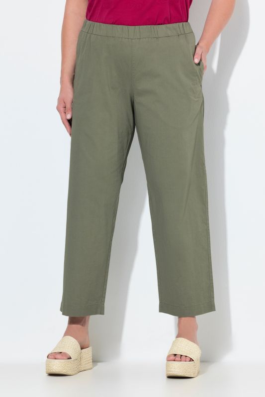 Pantalon chino Ruby 7/8 - taille élastique, jambe droite et large