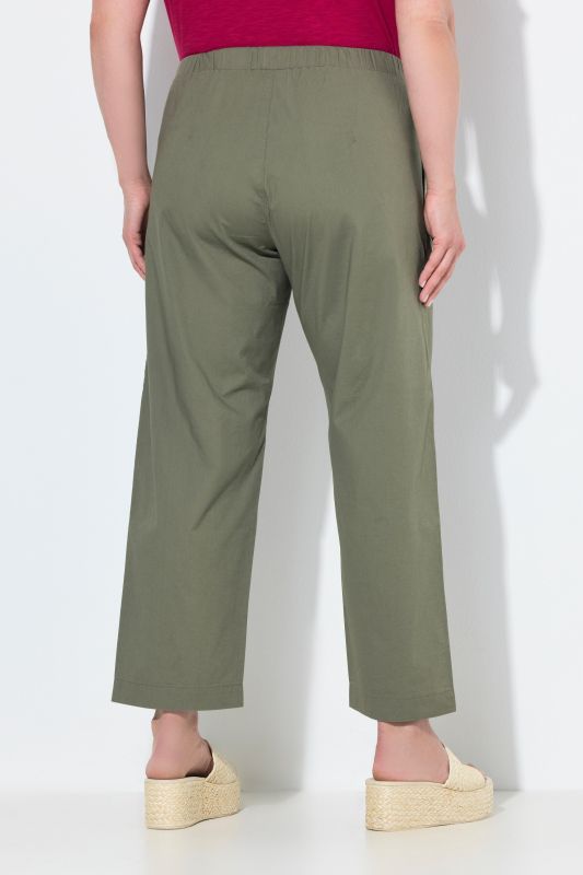 Pantalon chino Ruby 7/8 - taille élastique, jambe droite et large