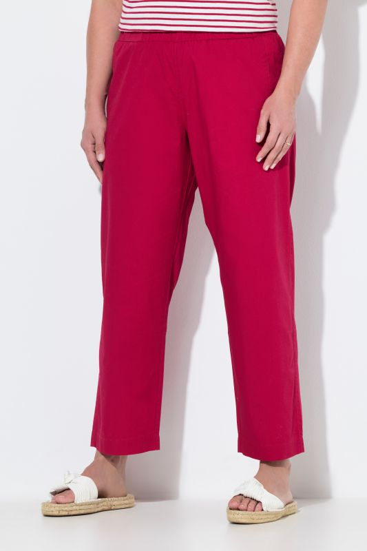 Pantalon chino Ruby 7/8 - taille élastique, jambe droite et large