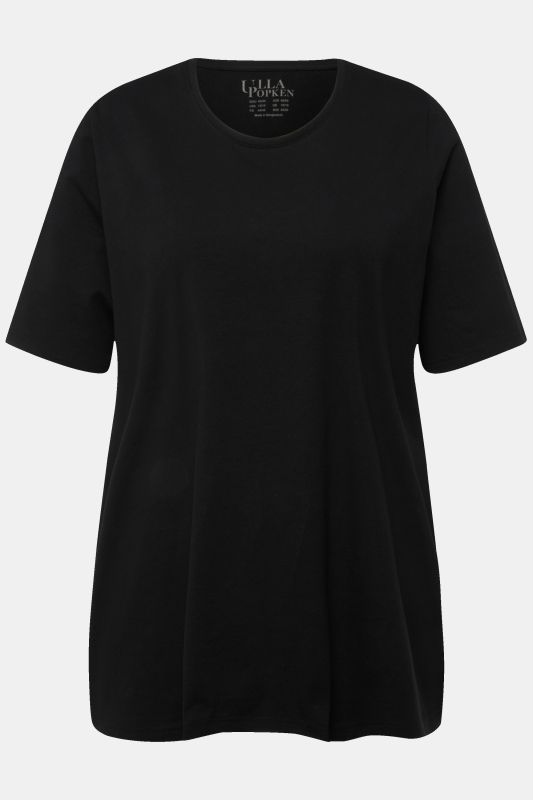 T-shirt en coton bio. Col rond et manches courtes. Coupe évasée