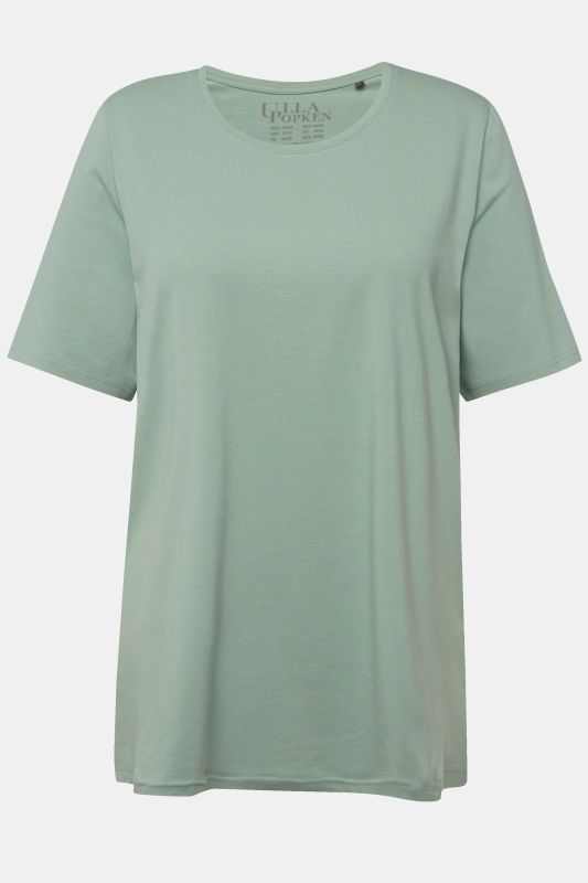 T-shirt en coton bio. Col rond et manches courtes. Coupe évasée