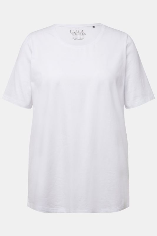 T-shirt en coton bio. Col rond et manches courtes. Coupe évasée
