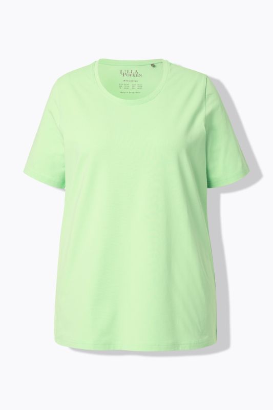 T-shirt en coton bio. Col rond et manches courtes. Coupe évasée