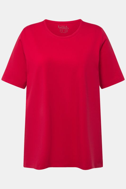 T-shirt en coton bio. Col rond et manches courtes. Coupe évasée