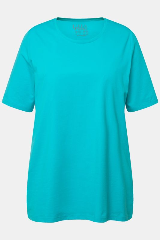 T-shirt en coton bio. Col rond et manches courtes. Coupe évasée