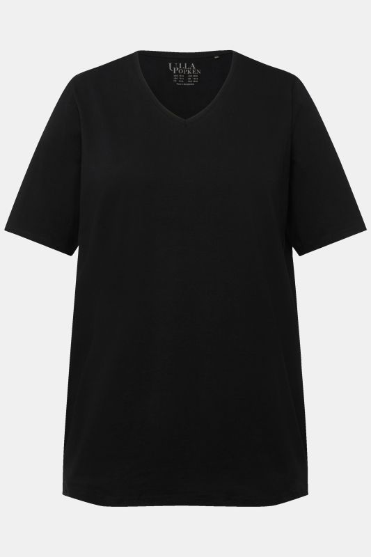 T-shirt à coupe évasée. Décolleté en V et manches courtes