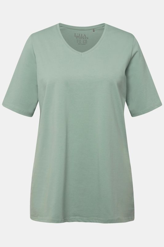 T-shirt à coupe évasée. Décolleté en V et manches courtes