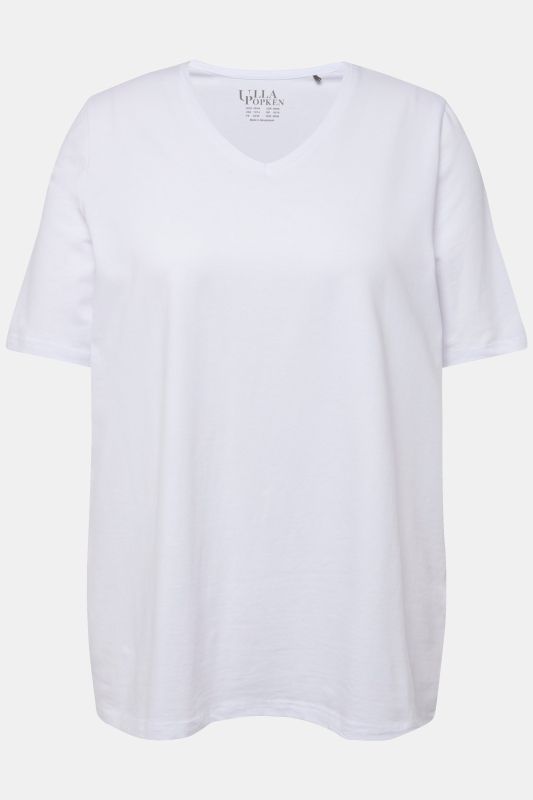 T-shirt à coupe évasée. Décolleté en V et manches courtes