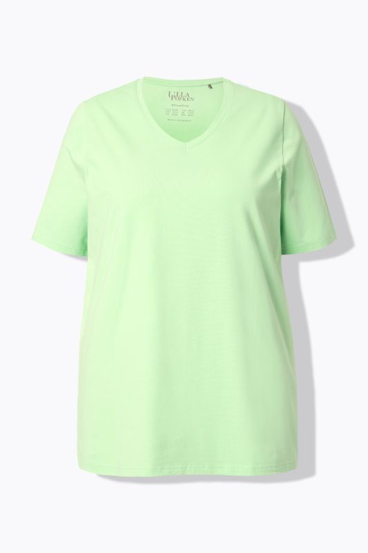 T-shirt à coupe évasée. Décolleté en V et manches courtes
