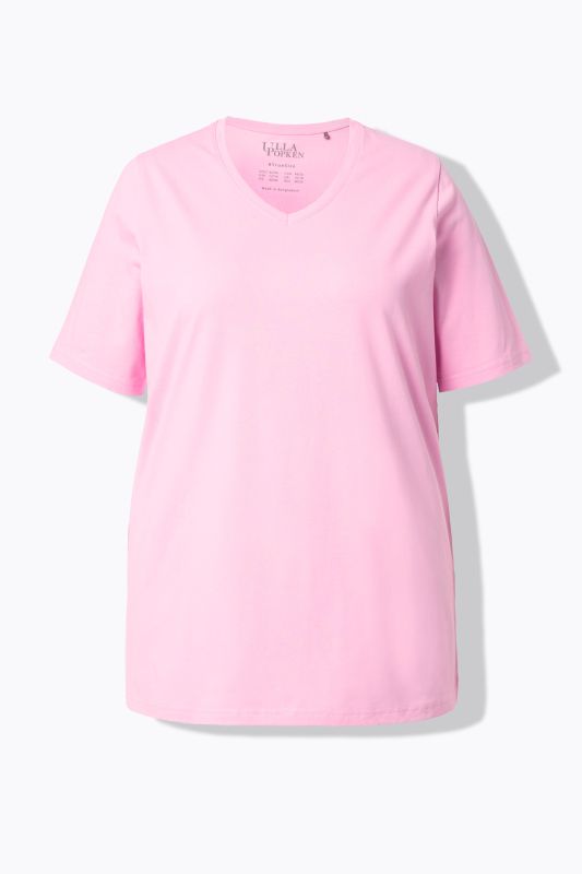 T-shirt à coupe évasée. Décolleté en V et manches courtes
