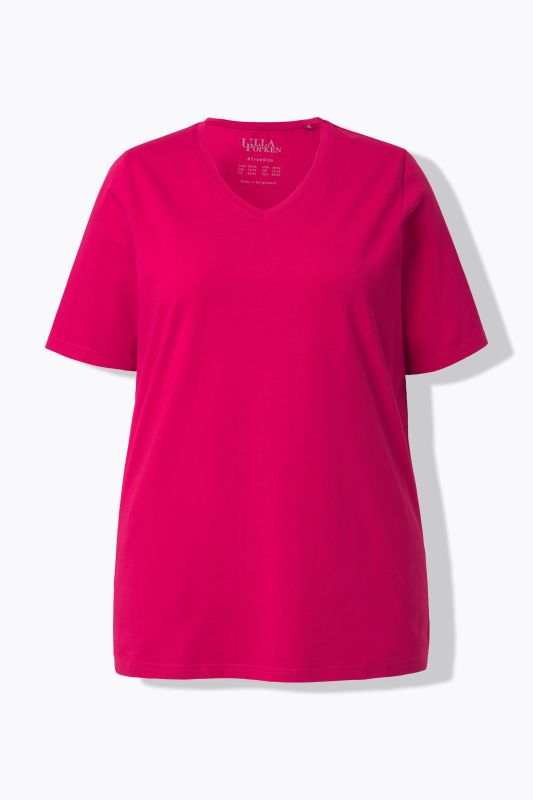 T-shirt à coupe évasée. Décolleté en V et manches courtes