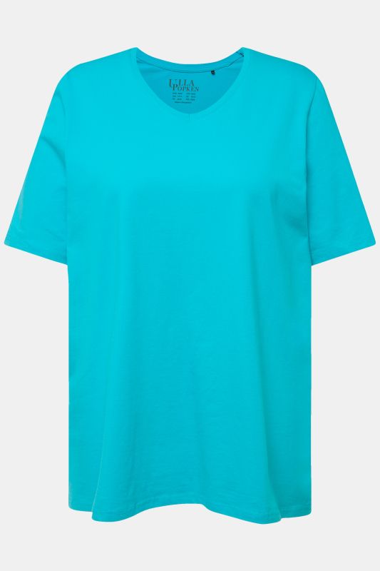 T-shirt à coupe évasée. Décolleté en V et manches courtes