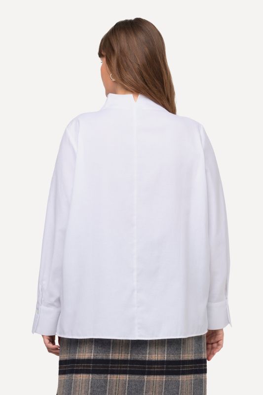 Chemise en tissu Oxford, col calice et manches longues