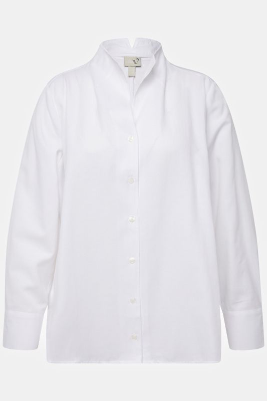 Chemise en tissu Oxford, col calice et manches longues